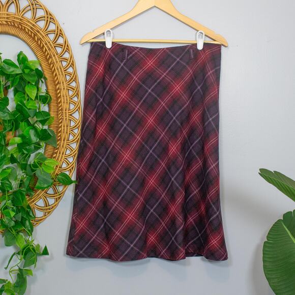 Vtg White Stag Plaid Wool Blend Midi Skirt Lined Dark Academia | Dark Autumn - Picture 1 of 8